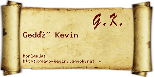 Gedó Kevin névjegykártya